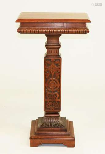 Carved Mahogany Pedestal