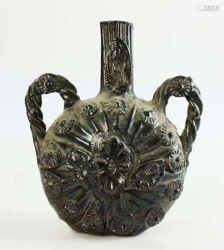 Spanish Colonial Glazed Two Handle Flask