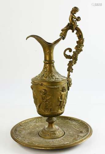 19thC Classical Roman/Greek Bronze Ewer