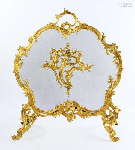 19thC French Bronze Firescreen