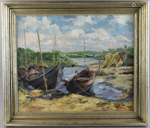 Eugen Dueker, Costal Landscape, Oil on Canvas