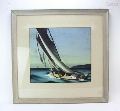 Sandor Bernath, Ketch Sailboat Under Full Sail,