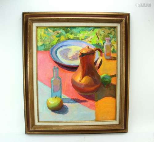 20thC Still Life, Oil on Board