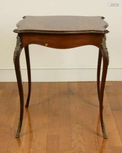 Antique French Parlor Table with Fine Inlay