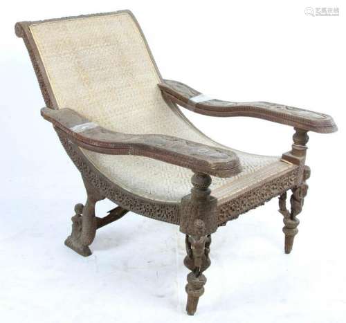 Burmese Carved Teakwood Chair