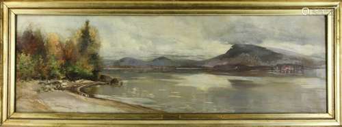 Maxfield, Riverside Landscape, Oil on Canvas