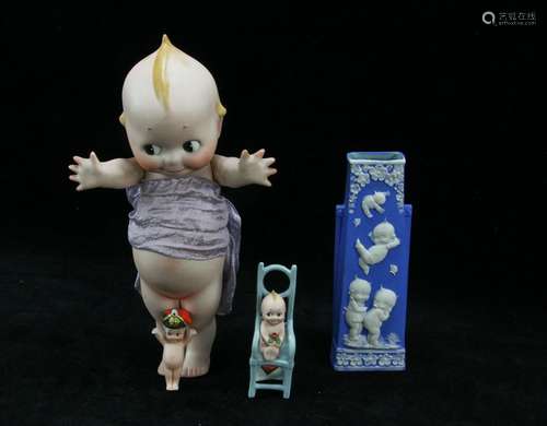 Three Rosie O'Neil Bisque Kewpie Dolls