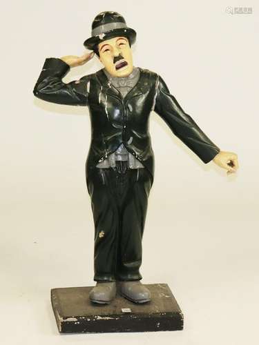 Charlie Chaplin Carved and Painted Wood Figure