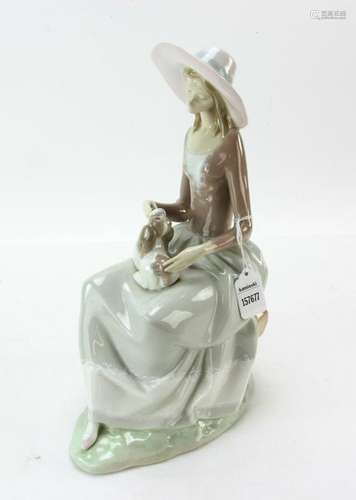 Lladro Figure of Young Girl with Dog