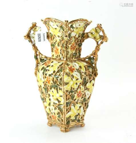 Austrian Reticulated Porcelain Vase