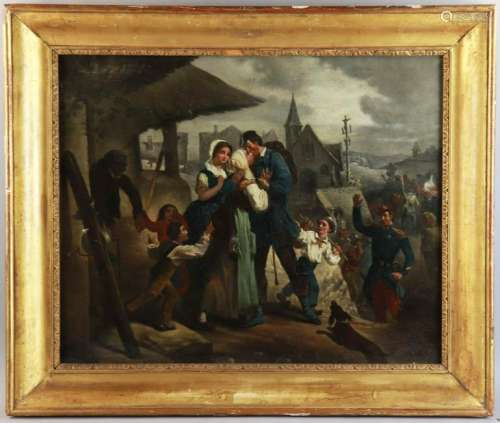 19thC French Oil on Canvas