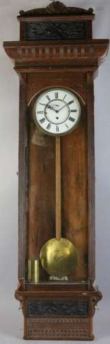 Victorian Walnut Regulator Wall Clock