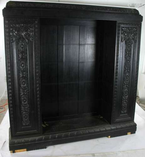 Ornately Carved Two Door Bookcase