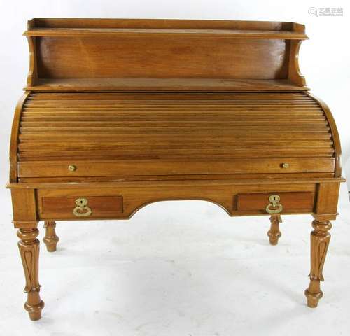 French Louis Phillipe Oak Roll Top Desk