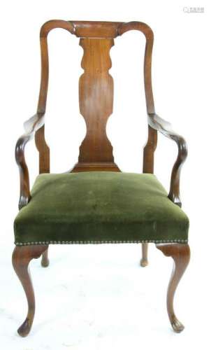 Mahogany Queen Anne Arm Chair