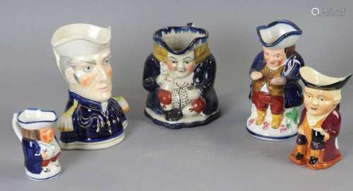 Group of Five Toby Jugs