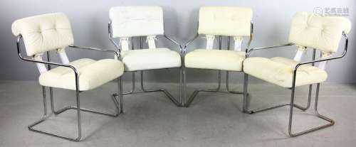 Set of Mid Century Tubular Chrome Chairs