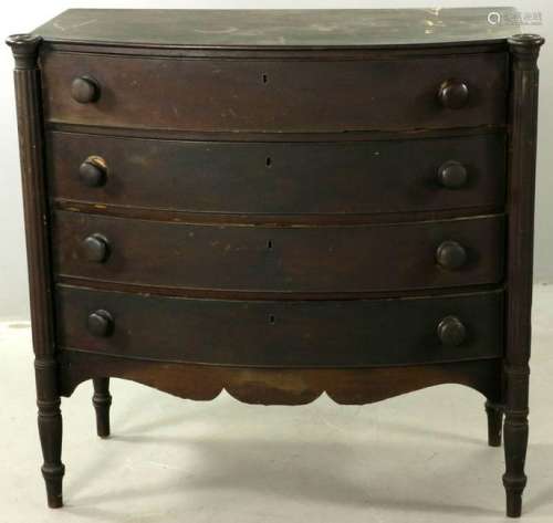 Early 19thC Sheraton Cookie Corner Chest