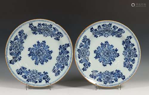 Delft, De Porceleyne Bijl, paar blauw wit aardewer…