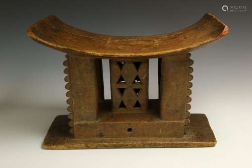 Ghana, Ashanti, used wooden stool with local repai…