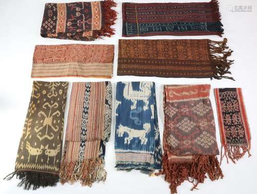 Indonesia, a collection of ten textiles, Ikatstyli…