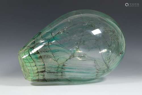 Jörg Zimmerman (geb. 1940), groen glazen object; l…