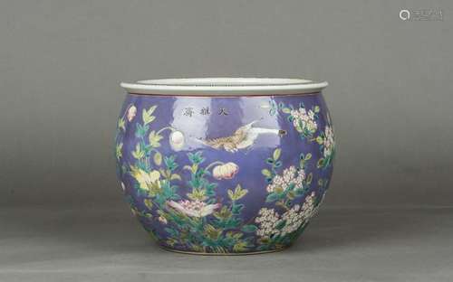 A FAMILLE ROSE 'FLOWER AND BIRD' PORCELAIN JAR