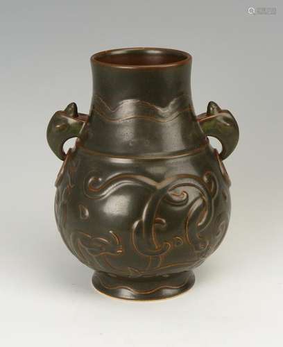 A TEADUST-GLAZED ZUN VASE, QIANLONG PERIOD