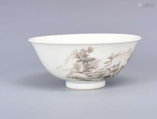 A GRISAILLE-DECORATED 'LANDSCAPE' BOWL, 'CHENG HUAI