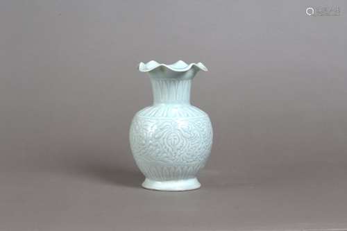 A PETAL-LOBED QINGBAI PORCELAIN VASE