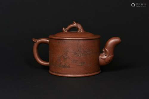 A ZISHA TEAPOT WITH COVER