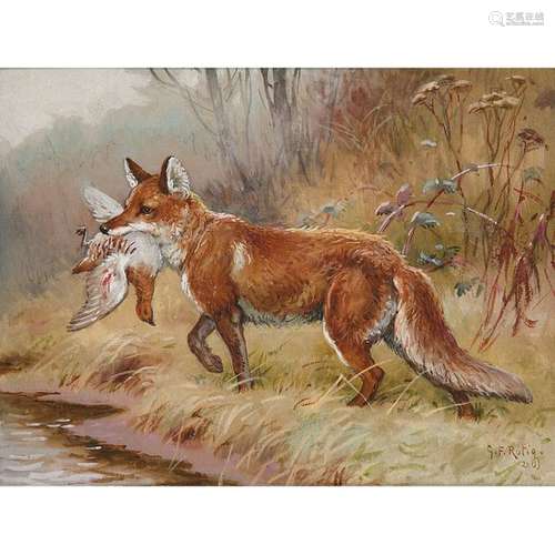 Georges Frédéric RÖTIG (1873 1961) Renard avec sa …