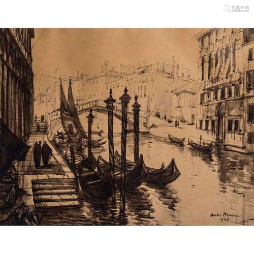 ANDRÉ MAIRE (1898 1985) VENISE, 1937 Encre et lavi…