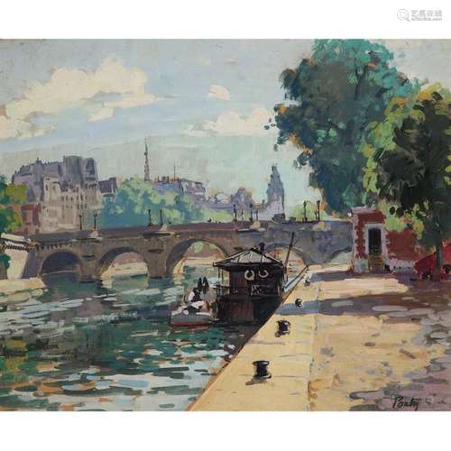 HENRI JEAN PONTOY (1888 1968) BORD DE SEINE Aquare…