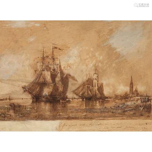 FÉLIX ZIEM (1821 1911) PORT D’ANVERS, 1892 Lavis d…