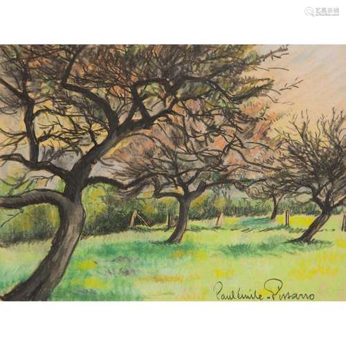 PAUL ÉMILE PISSARRO (1884 1972) LE VERGER Pastel s…