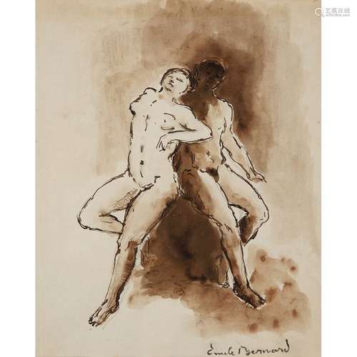 ÉMILE BERNARD (1868 1941) COUPLE DE NUS Encre et l…