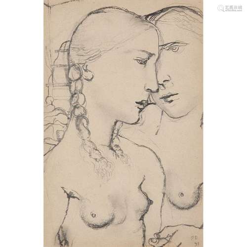 PAUL DELVAUX (1897 1994) LES DEUX AMIES, 1931 Fusa…