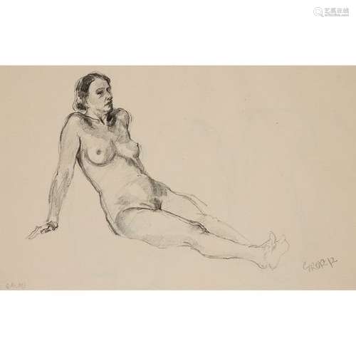 GEORGES GROSZ (1893 1959) NUE ASSISE ET NUE ACCROU…