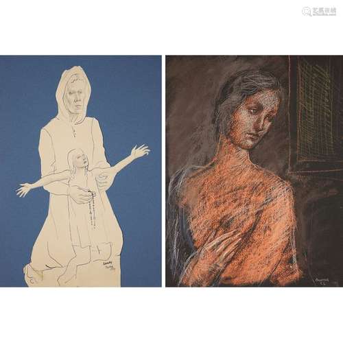 ANDRE JULIEN PRINA (1886 1941) Lot de deux dessins…