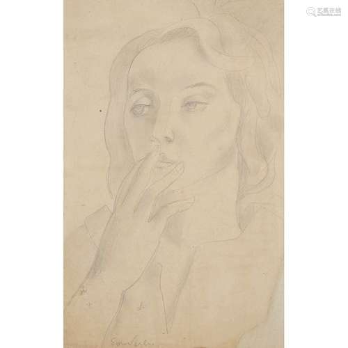 Jean Souverbie (1891 1981) Portrait de femme Crayo…