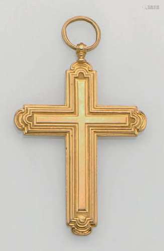 Grande croix de berceau en or jaune 18K (750°/°°) …