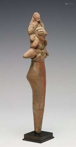 Pakistan, red terracotta idol, ca. 800 BC,with ela…