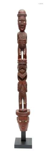 New Sealand, Northern Island, Maori, carved wooden…