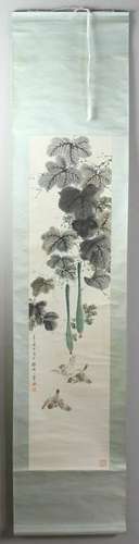 Chinese Scroll of Watercolor Painting