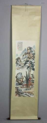 Chinese Scroll of Watercolor Painting
