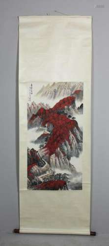 Chinese Scroll of Watercolor Painting
