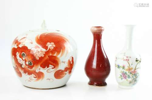 Three Chinese Porcelain Vases