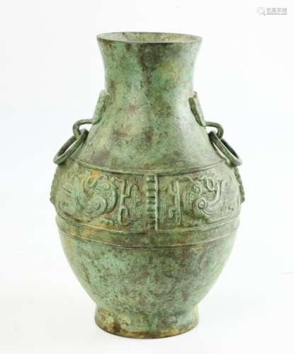 19thC Chinese Bronze Zun Vase