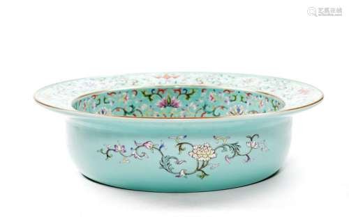 Very Fine Chinese Famille Rose Lotus Basin